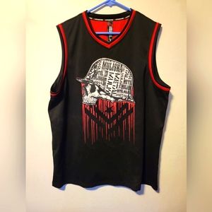 Men's Black and Red XL Metal Mulisha Jersey tank top